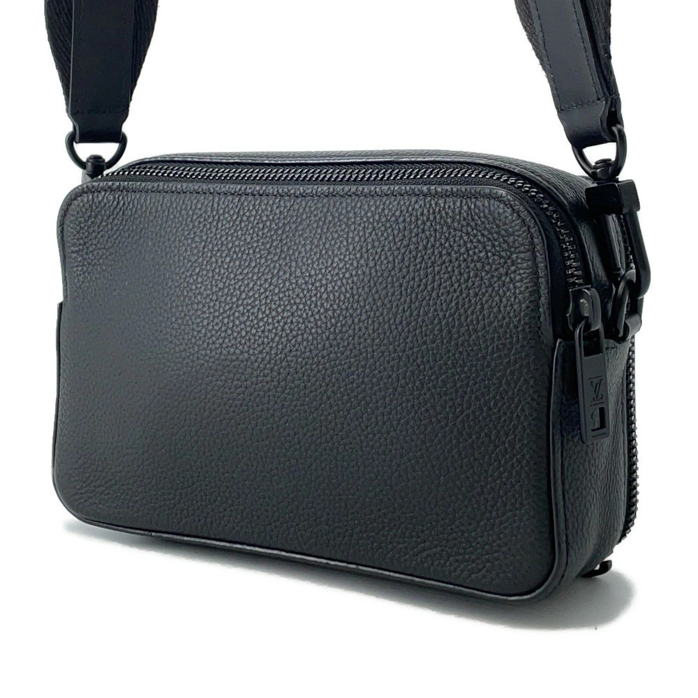 Louis Vuitton LV Wallet Aerogram Bag Calf Black Wearable Shoulder Grained Alpha